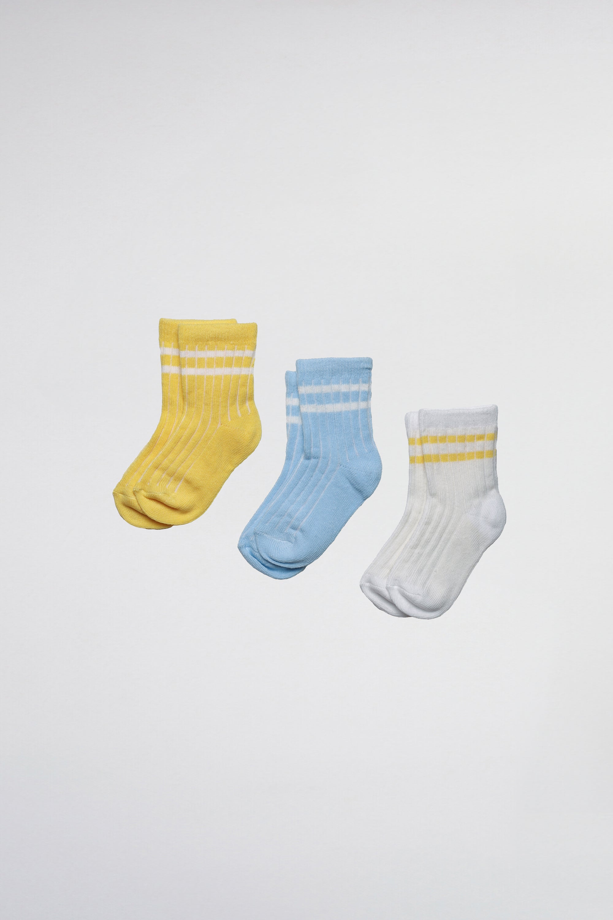 chaussettes pour enfant côtelées à rayures