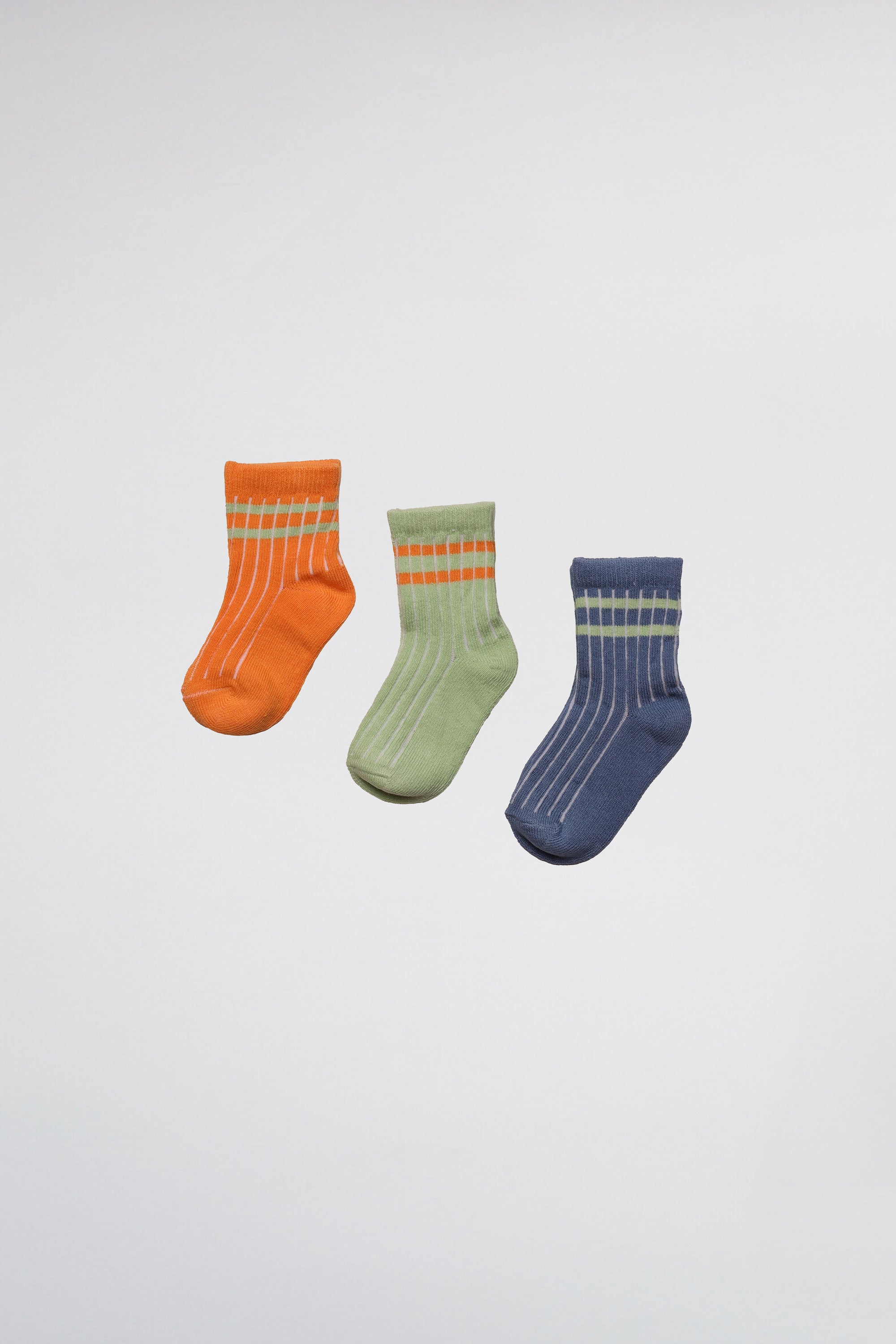 chaussettes pour enfant côtelées à rayures