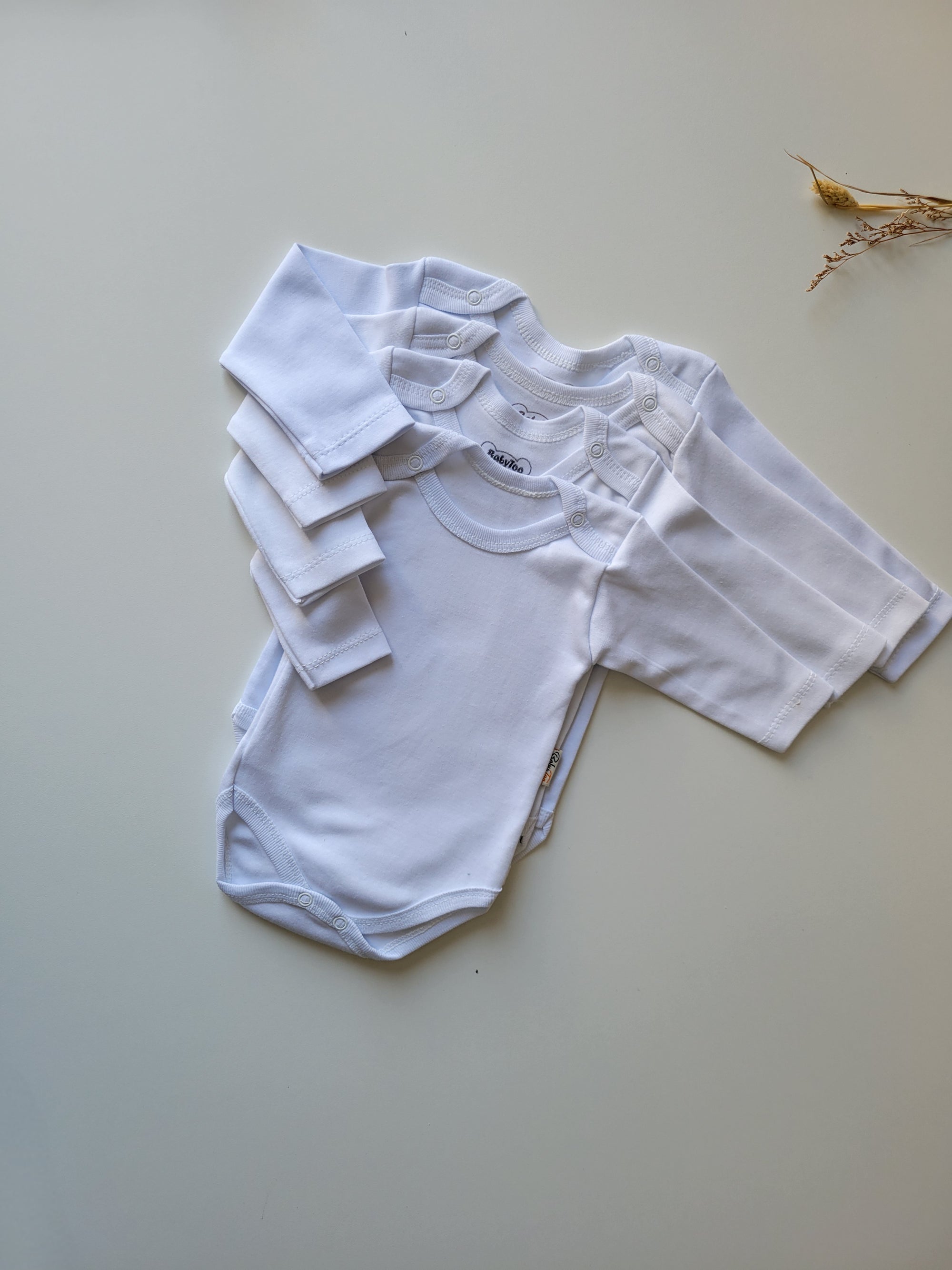 lot de 4 bodies blanc bébé manches longues