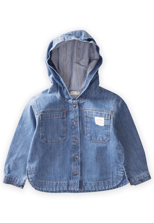 surchemise en jean à capuche