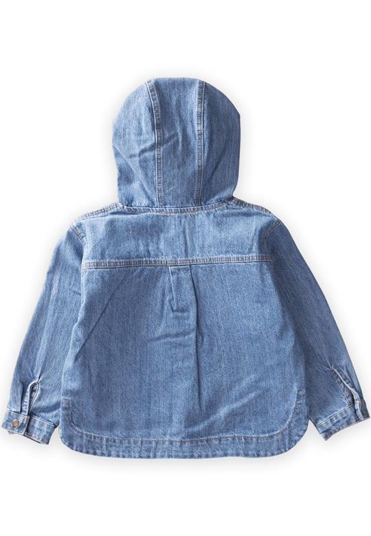 surchemise en jean à capuche