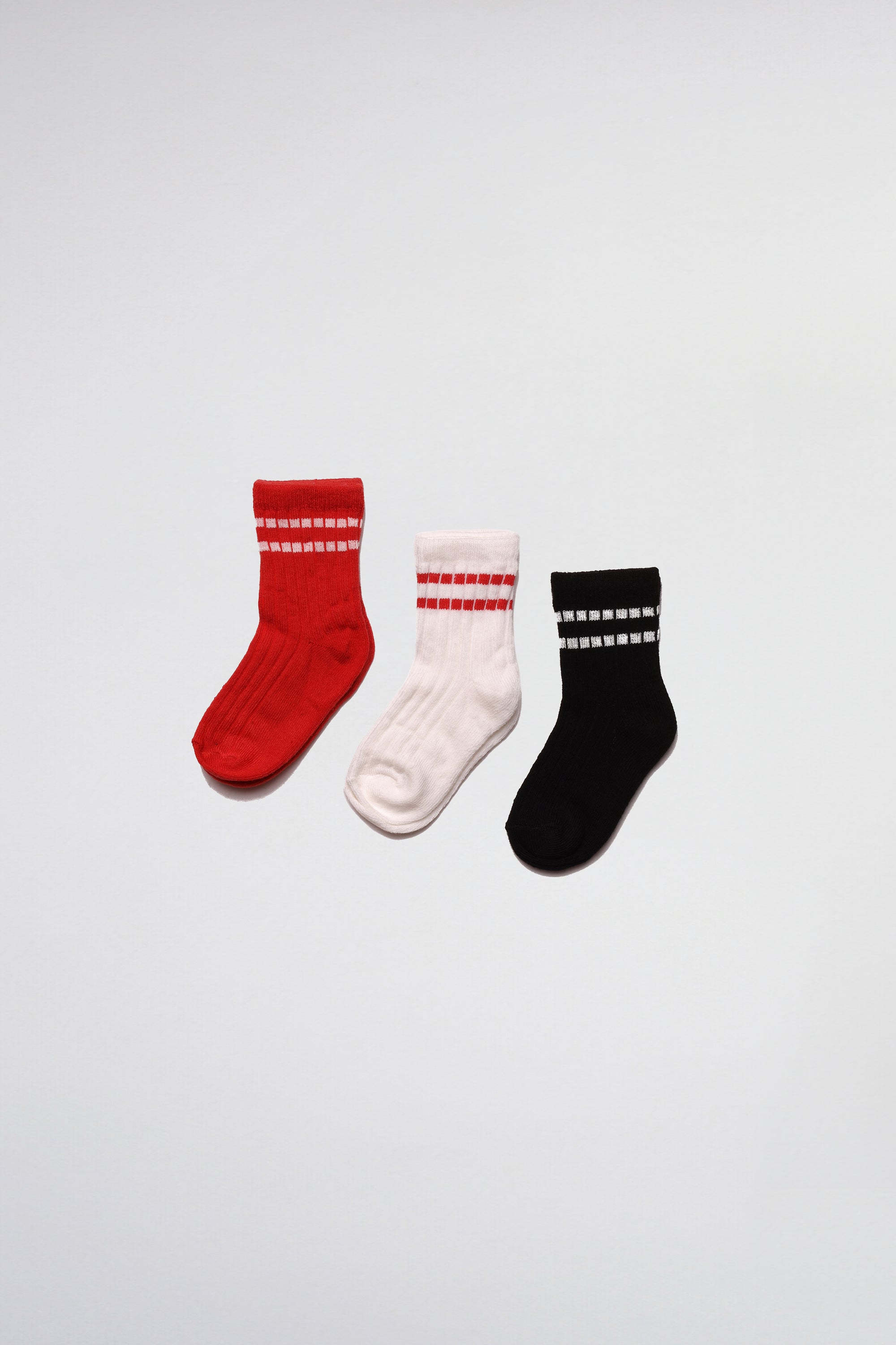 chaussettes pour enfant côtelées à rayures