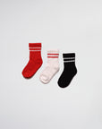 chaussettes pour enfant côtelées à rayures