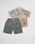 ensemble pour garçon t-shirt mosaïque et short