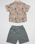 Ensemble Garçon T-shirt Effet Mosaïque et Short