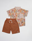 ensemble pour garçon t-shirt mosaïque et short