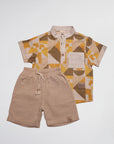 ensemble pour garçon t-shirt mosaïque et short