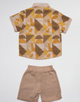 Ensemble Garçon T-shirt Effet Mosaïque et Short