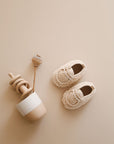 chaussons bébé en coton bouclé