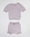 ENSEMBLE EN MAILLE LISSE T-SHIRT & SHORT
