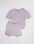 ENSEMBLE EN MAILLE LISSE T-SHIRT & SHORT