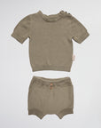 ENSEMBLE EN MAILLE LISSE T-SHIRT & SHORT