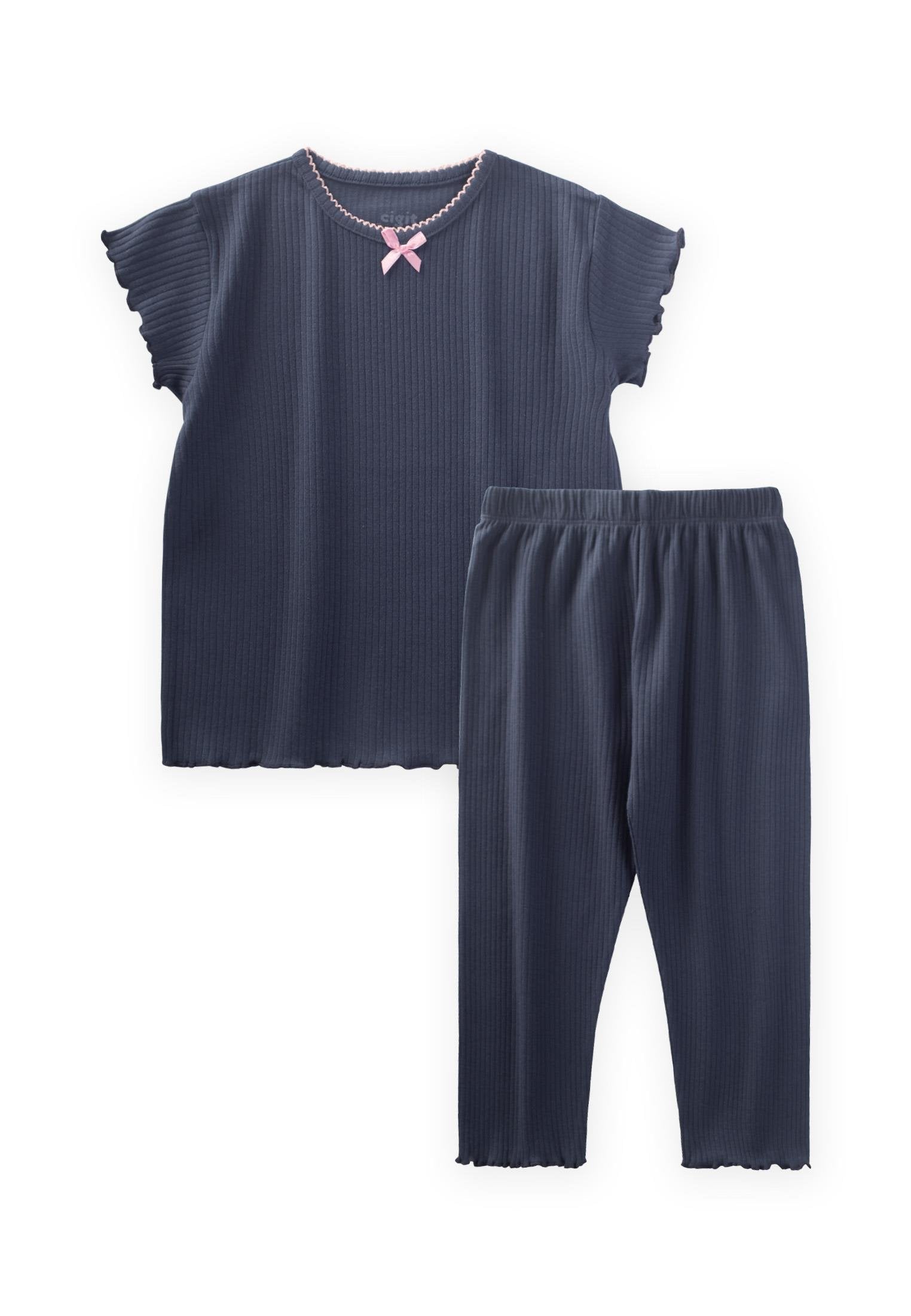 ensemble pyjama fille côtelé