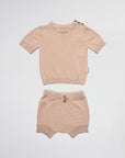 ENSEMBLE EN MAILLE LISSE T-SHIRT & SHORT