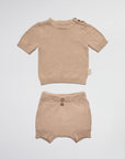 ENSEMBLE EN MAILLE LISSE T-SHIRT & SHORT