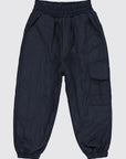 Pantalon Garçon Cargo En Nylon Doublé Polaire Marine