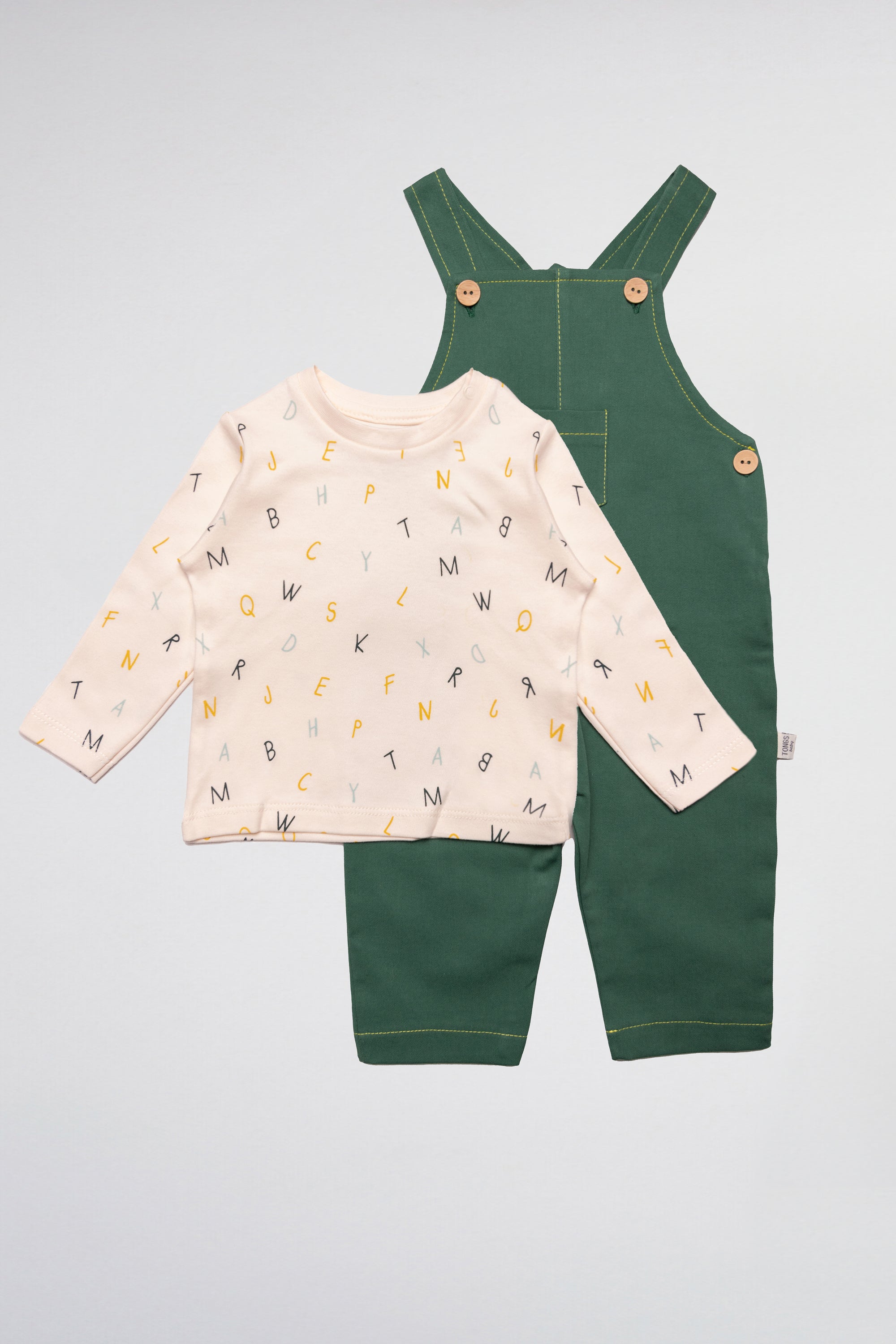 Ensemble Salopette et Body Alphabet pour Bébé