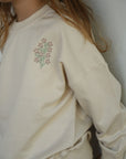 Sweat Fille en Coton avec Broderie