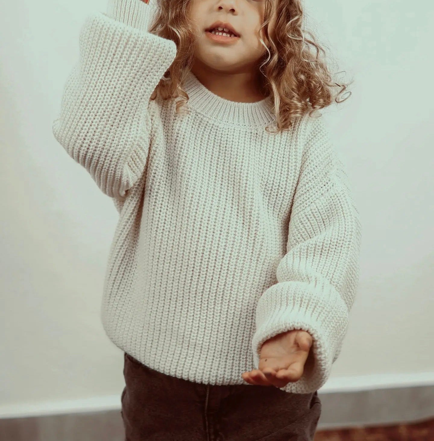 PULL BÉBÉ EN TRICOT LAINE & LYCRA – COL ROND