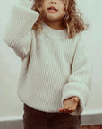 PULL BÉBÉ EN TRICOT LAINE & LYCRA – COL ROND