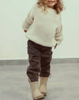 PULL BÉBÉ EN TRICOT LAINE & LYCRA – COL ROND