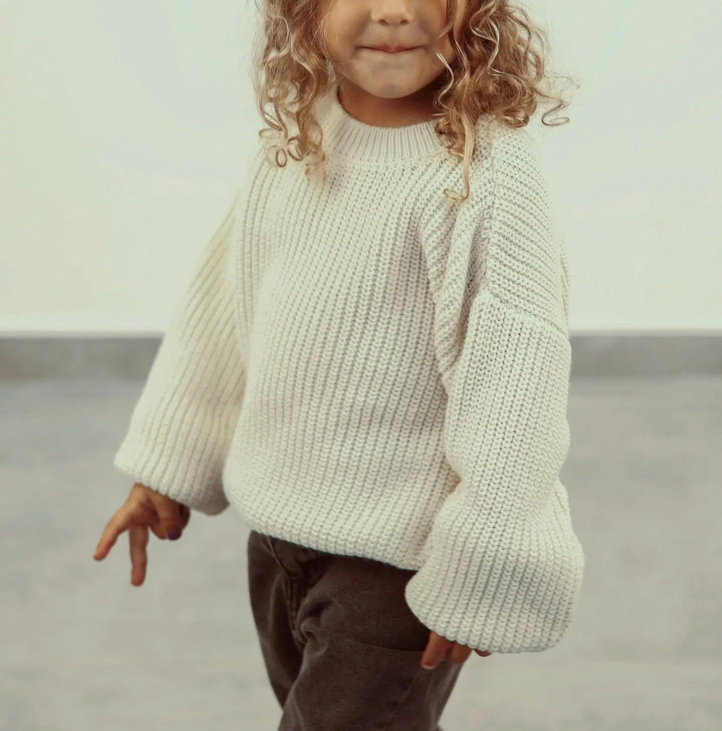 PULL BÉBÉ EN TRICOT LAINE & LYCRA – COL ROND
