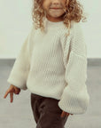 PULL BÉBÉ EN TRICOT LAINE & LYCRA – COL ROND