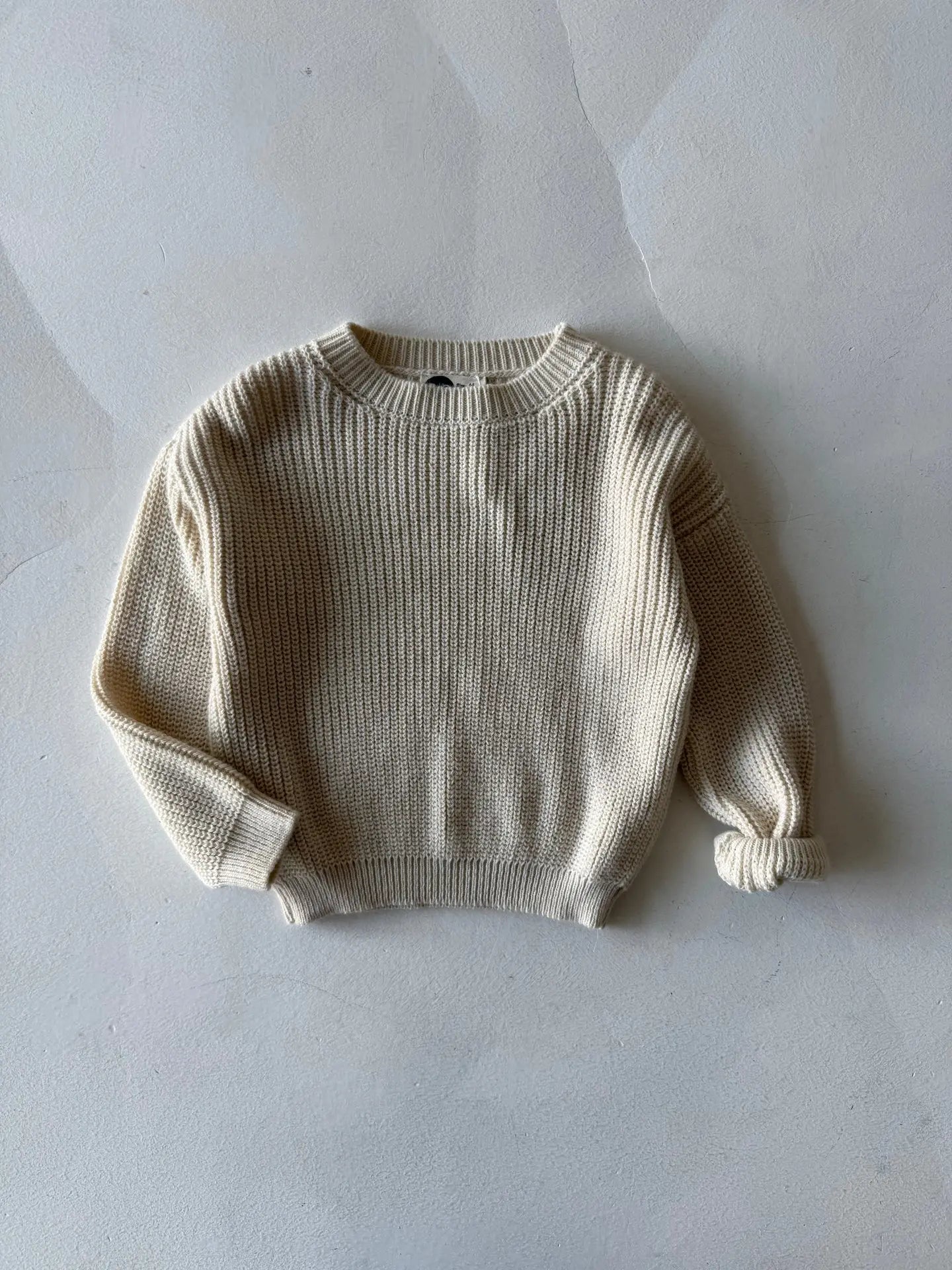 PULL BÉBÉ EN TRICOT LAINE & LYCRA – COL ROND