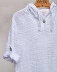 chemise blanche enfant à capuche