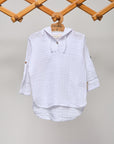chemise blanche enfant à capuche