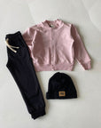 ENSEMBLE UNISEXE EN COTON – GILET PRESSION + JOGGING + BONNET