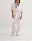 ensemble blanc pour enfant t-shirt et pantalon ample
