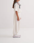 ensemble blanc pour enfant t-shirt et pantalon ample