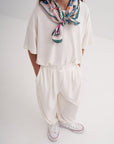 ensemble blanc pour enfant t-shirt et pantalon ample