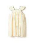 robe en lin brodée beige