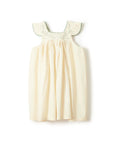 robe en lin brodée beige