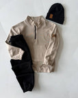 ENSEMBLE 3 PIÈCES EN COTON – SWEAT ZIP + JOGGING + BONNET
