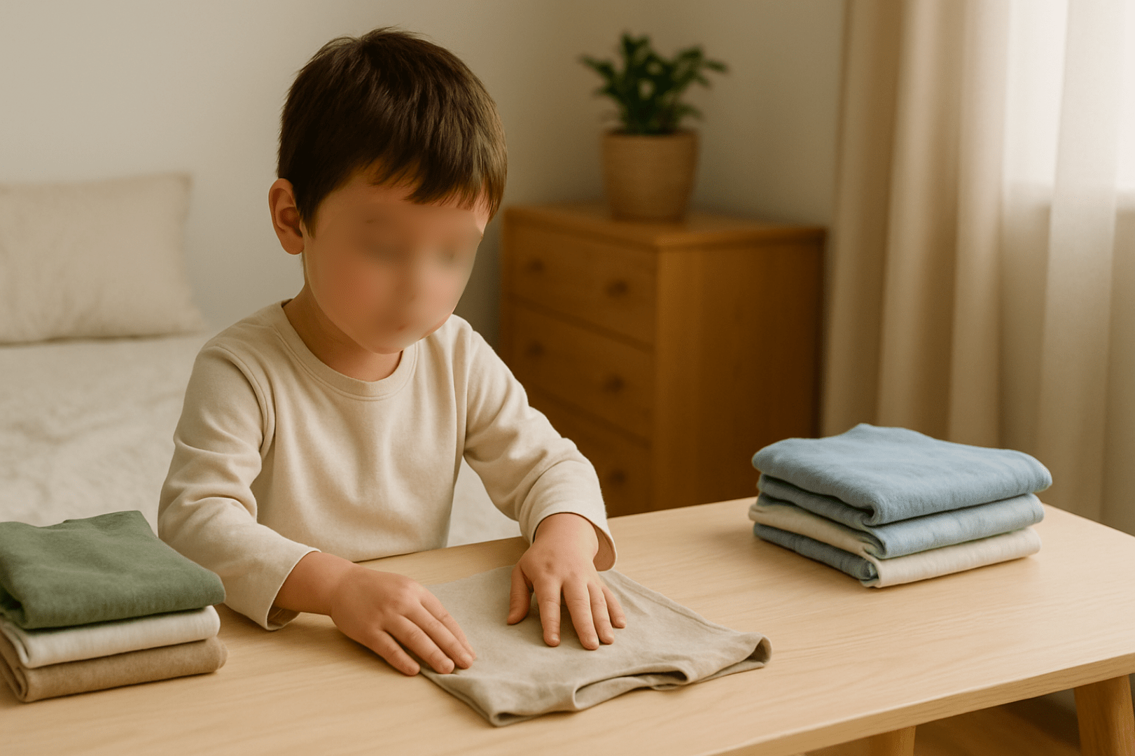 Comment apprendre à un enfant à plier ses vêtements