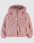 Doudoune Fille Hiver Réversible En Fausse Fourrure Rose