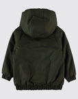Doudoune Garçon À Capuche Kaki Doublée Polaire