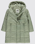 Manteau Fille Hiver Long Matelassé À Capuche
