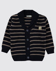 Gilet Garçon À Rayures En Maille Tricot