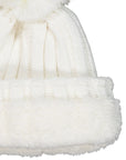 Bonnet Pompon Tricot Écru – Ensemble Hiver 3 Pièces - 2 à 5 ans