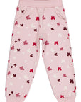 Pantalon Fille En Molleton Rose Imprimé Papillons