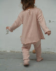 Pyjama Fille 2 Pièces en Coton Motif Cœur