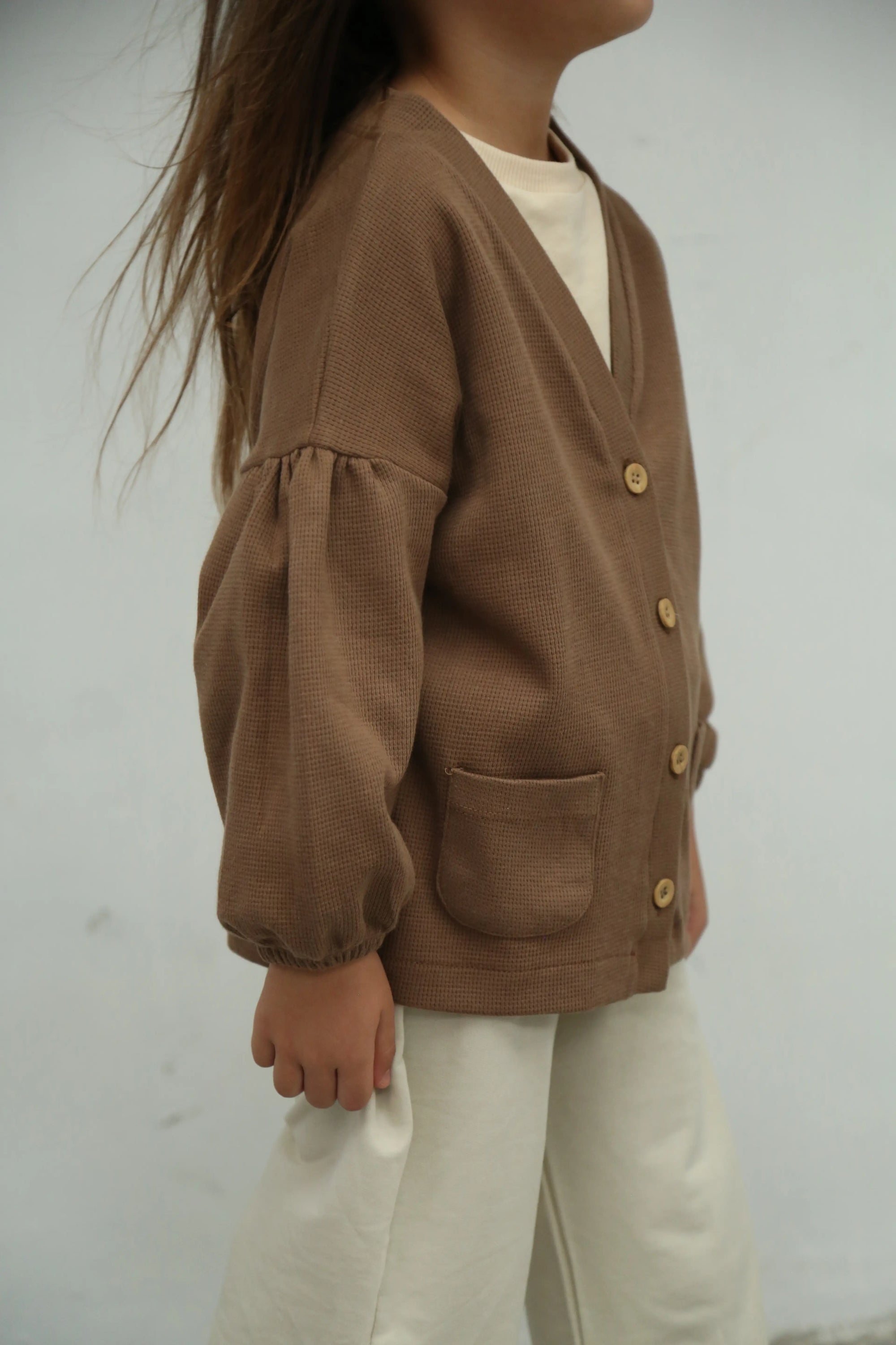Gilet Bébé en Tissu Gaufré à Boutons