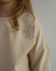 Sweat Fille en Coton avec Broderie