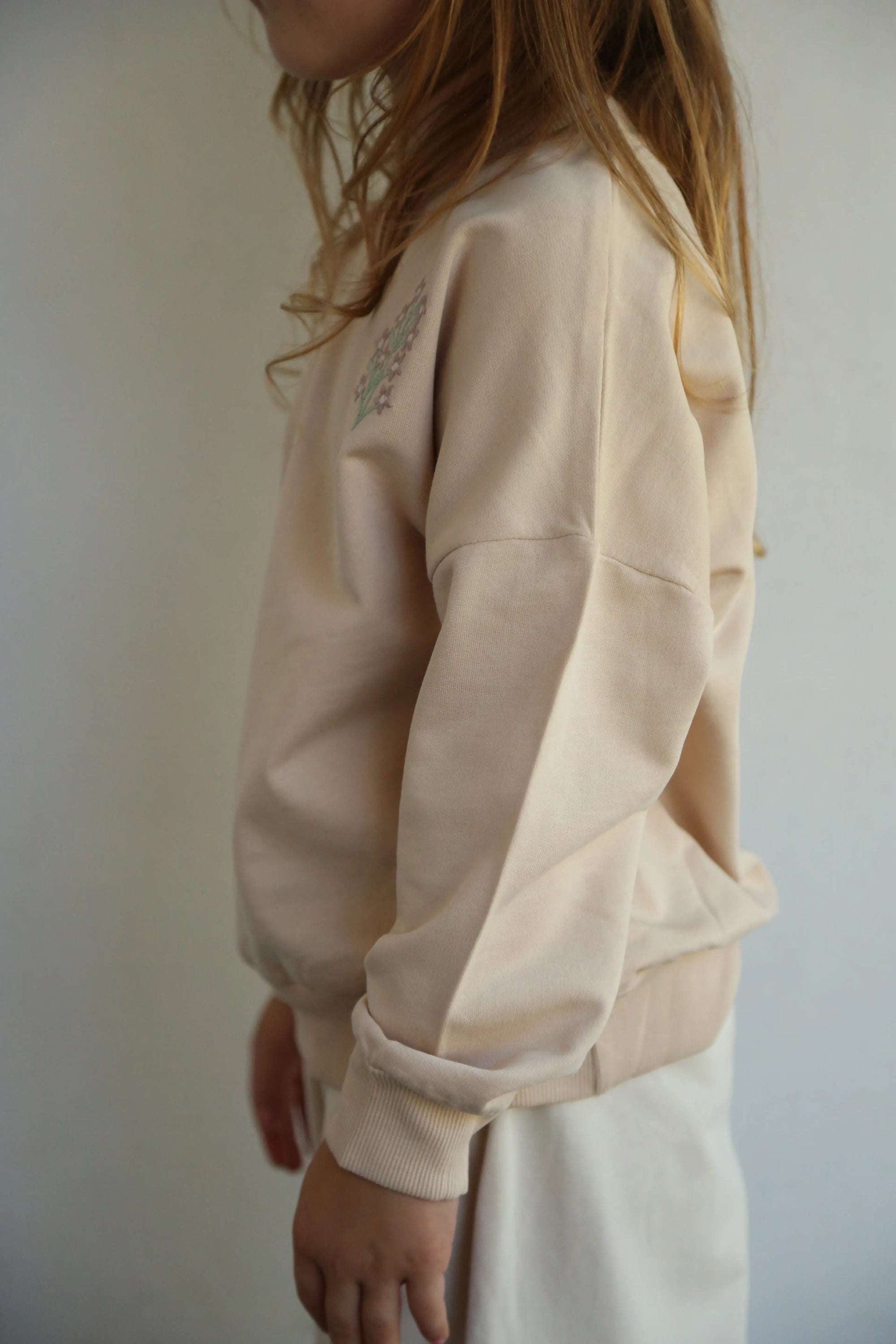 Sweat Fille en Coton avec Broderie