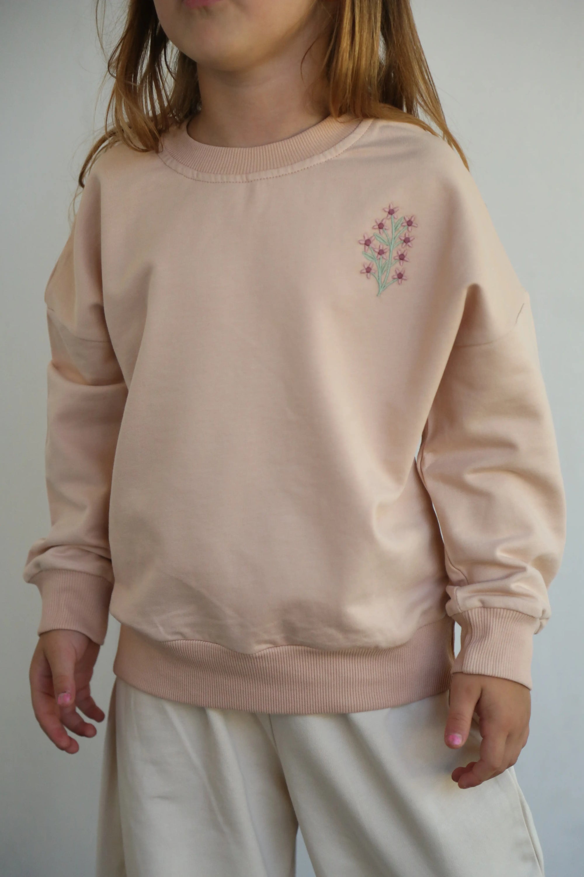 Sweat Fille en Coton avec Broderie