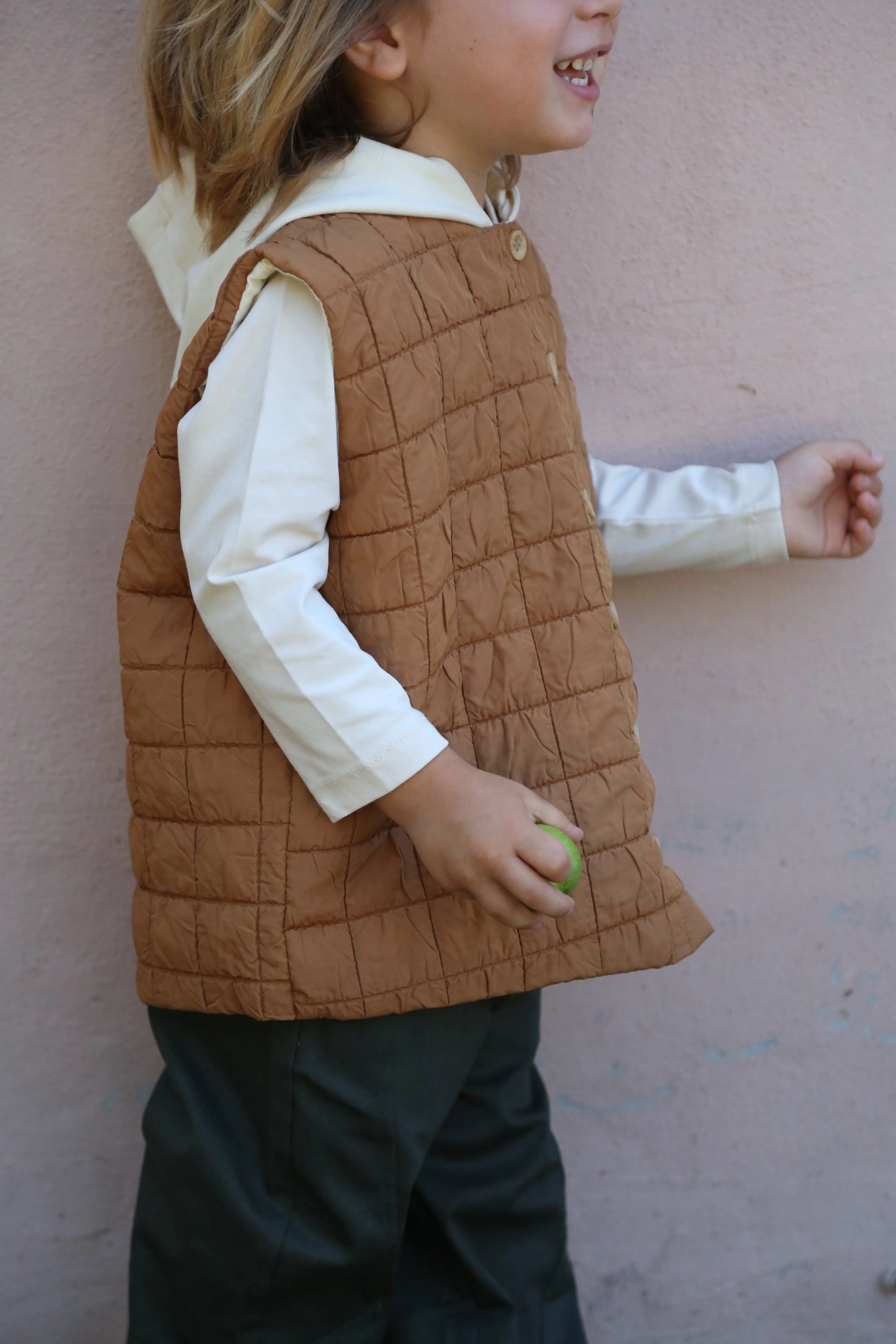 Gilet Matelassé sans Manches à Boutons pour Bébé et Garçon